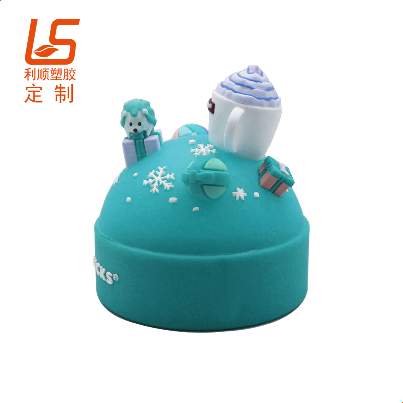 定制保溫瓶硅膠瓶蓋 卡通硅膠立體公仔瓶蓋
