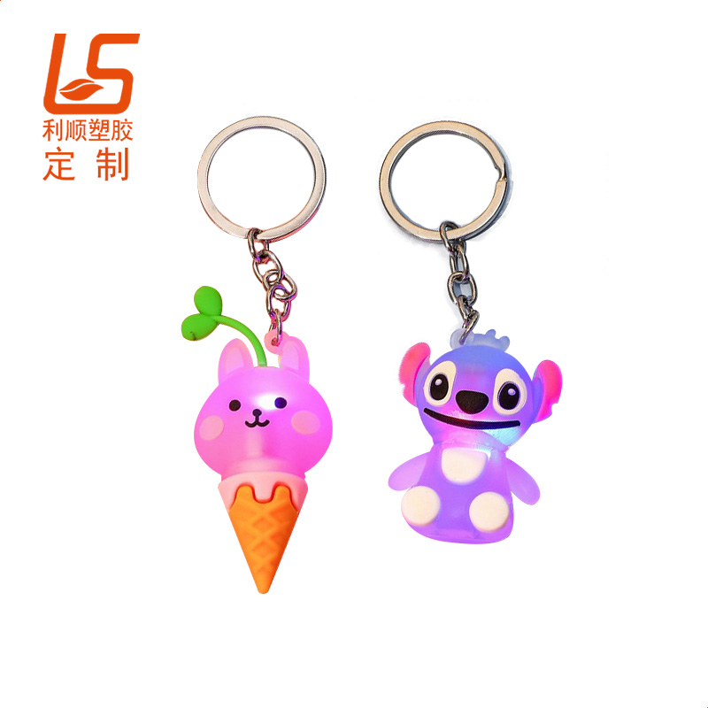 卡通硅膠公仔_LED閃燈鑰匙扣